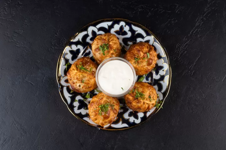 Манты с телятиной жареные 