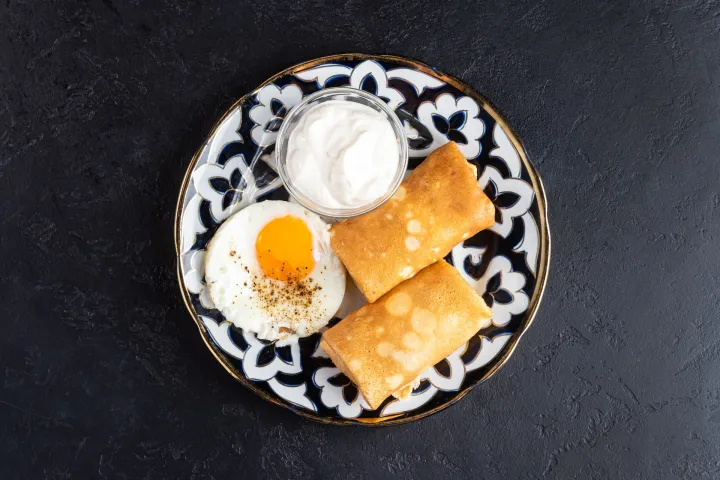 Блины с мясом и грибами